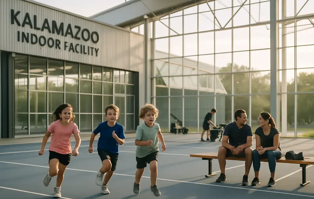 Kalamazoo Indoor Facility construction site with indoor courts planned for youth sports