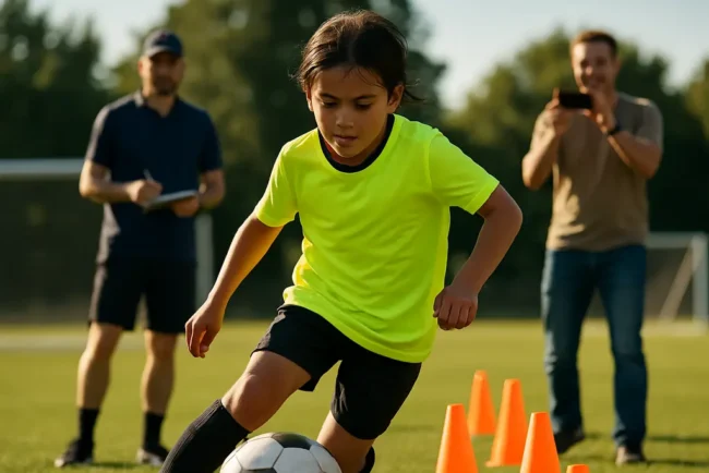 Youth soccer players train as coaches assess the pay-for-play model pathway