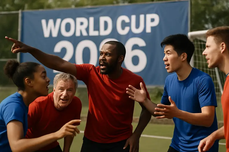 Young soccer players compete on a community field during an evening match