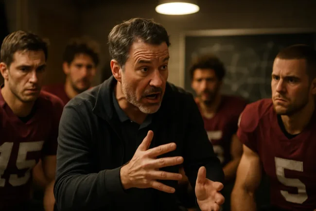 NHL Roster Dynamics shown through coaches reviewing lines at a rink bench