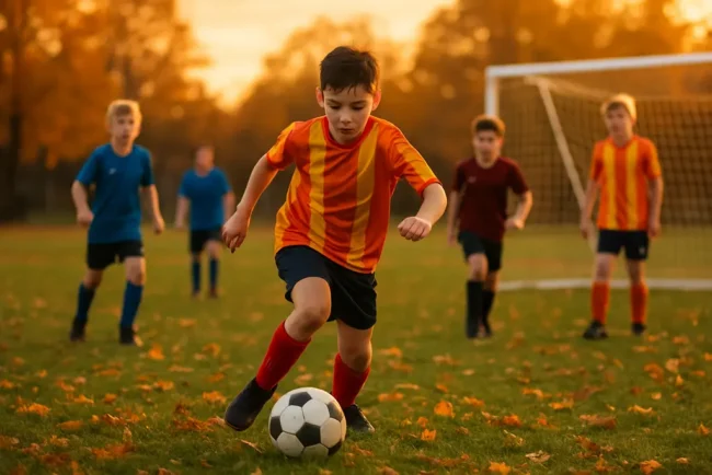 October Soccer Tournaments players warming up on youth soccer fields before kickoff