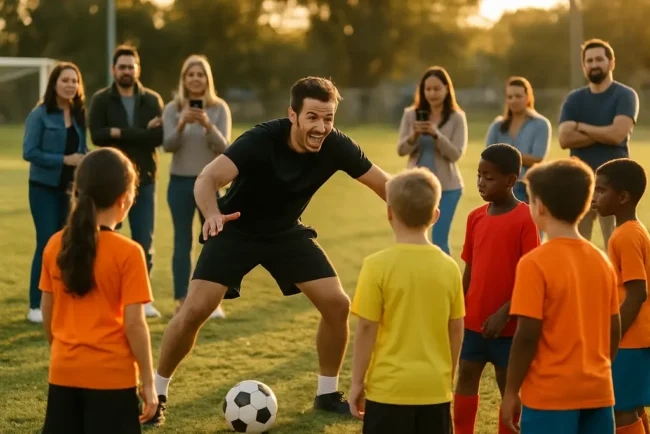 Private Equity Youth Sports discussion at a local field with coaches and parents