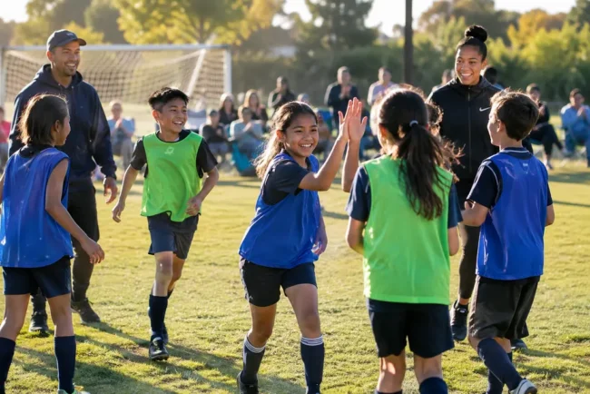 Take Back Youth Sports discussion with coaches and parents at a community gym