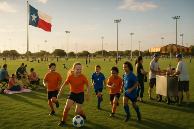 Texas Youth Sports Facilities with indoor courts and outdoor fields under planning